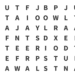 Imagem de caça-palavras com letras em preto organizadas em linhas horizontais e verticais.