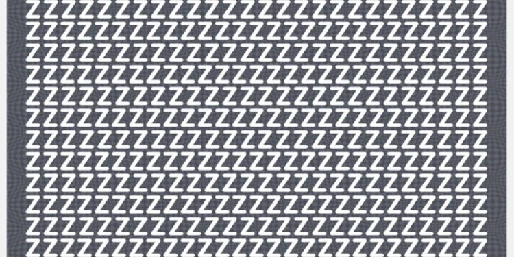 Teste de QI com várias letras Z brancas em fundo cinza, destaque para o 2 escondido entre elas