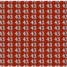Padrão de números 43 em fundo vermelho com o número 54 invertido e destacado entre eles.