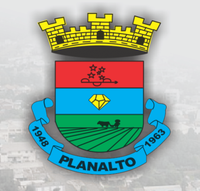 Brasão oficial da Prefeitura Municipal de Planalto, no Rio Grande do Sul.