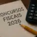 Planejamento de estudos concursos fiscais 2026 com cronograma e materiais