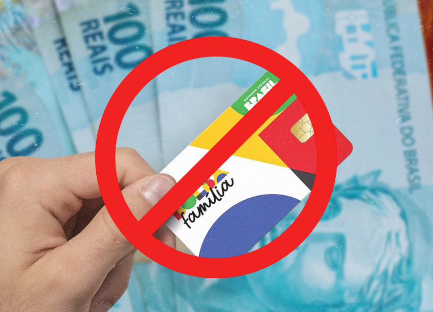 Cartão do Bolsa Família com símbolo de bloqueio representando o desligamento gradual do benefício em até cinco meses