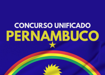 Bandeira de Pernambuco com texto Concurso Unificado em destaque no topo