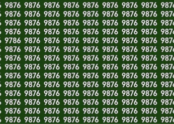 Fundo verde repleto da repetição do número 9876 de forma uniforme e contínua.