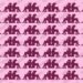 Desafio visual com um padrão repetido de silhuetas roxas de meninas sentadas em fundo rosa