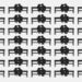 Teste visual com desenho em preto e branco de múltiplas silhuetas de casais sentados juntos em bancos, repetidos em padrão uniforme.