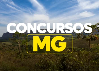 Imagem representando os últimos dias de inscrições para concursos em Minas Gerais, com montanhas ao fundo e foco no texto 'CONCURSOS MG'.