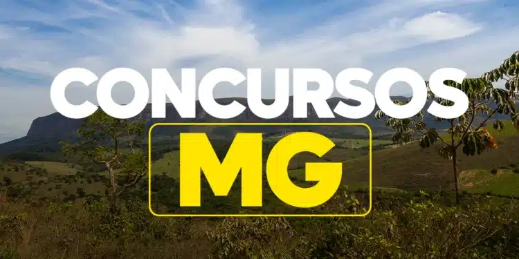 Imagem representando os últimos dias de inscrições para concursos em Minas Gerais, com montanhas ao fundo e foco no texto 'CONCURSOS MG'.