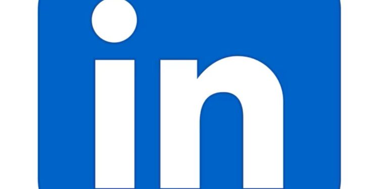 Ícone do LinkedIn com letras brancas "in" dentro de um quadrado azul com cantos arredondados