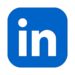Ícone do LinkedIn com letras brancas "in" dentro de um quadrado azul com cantos arredondados