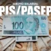 Pagamento do abono salarial PIS/Pasep 2026 com nota de 100 reais representando o início dos repasses conforme calendário oficial