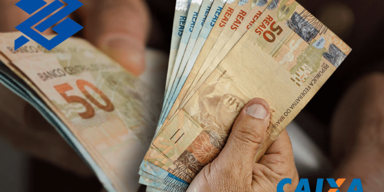 cédulas de 50 reais e logotipos da Caixa e Banco do Brasil, relacionados ao pagamento de R$ 1.621 via PIX.