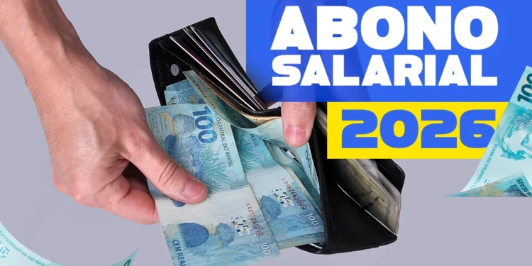 cédulas de 100 reais sendo retiradas de uma carteira, ilustrando o comunicado do Governo sobre o abono salarial 2026.