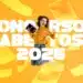 Jovem celebrando com papéis ao fundo, destaque para Concursos Abertos 2026