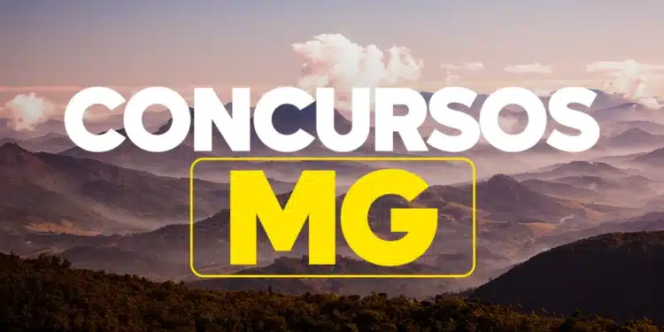 Concursos MG destacado sobre paisagem de montanhas mineiras