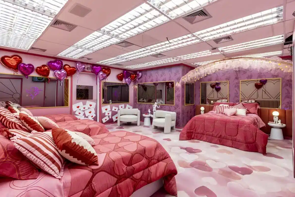 Decoração criativa dos quartos do BBB 2026. Decoração dos quartos e do confessionário do BBB 2026, com temas de sonhos e devaneios.