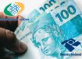 Notas de 100 reais representando o 13º salário do INSS, com isenção de Imposto de Renda em 2026.