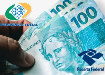 Notas de 100 reais representando o 13º salário do INSS, com isenção de Imposto de Renda em 2026.