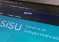 Tela de login do Sistema de Seleção Unificada SisU no site oficial do MEC