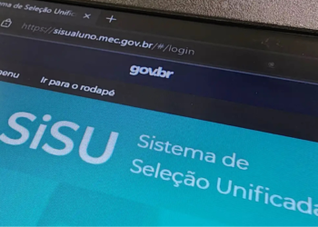 Tela de login do Sistema de Seleção Unificada SisU no site oficial do MEC