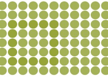 Teste de QI com uma imagem de círculos verdes em tons variados formando padrão diferente