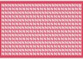 Teste visual com várias letras N em branco sobre fundo rosa mostrando um desafio visual para encontrar a letra diferente