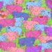 Teste visual com desenho de vários elefantes coloridos e um coração disfarçado entre eles