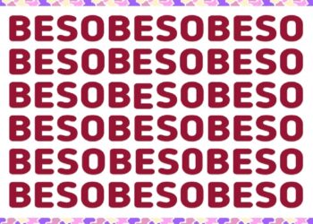 Ilusão de ótica composta por linhas com a palavra BESO e números intercalados formando um desafio visual