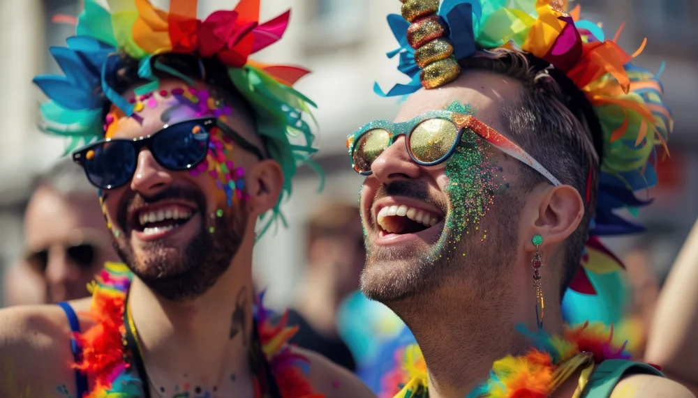 Carnaval seguro começa com atenção aos seus pertences Pessoas curtindo o Carnaval com acessórios coloridos, destacando a importância de cuidar dos pertences durante a folia.