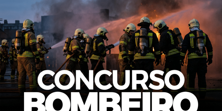 Grupo de bombeiros com equipamentos apaga incêndio intenso usando mangueiras de água