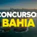 Farol da Barra em Salvador ao entardecer com texto Concursos Bahia centralizado