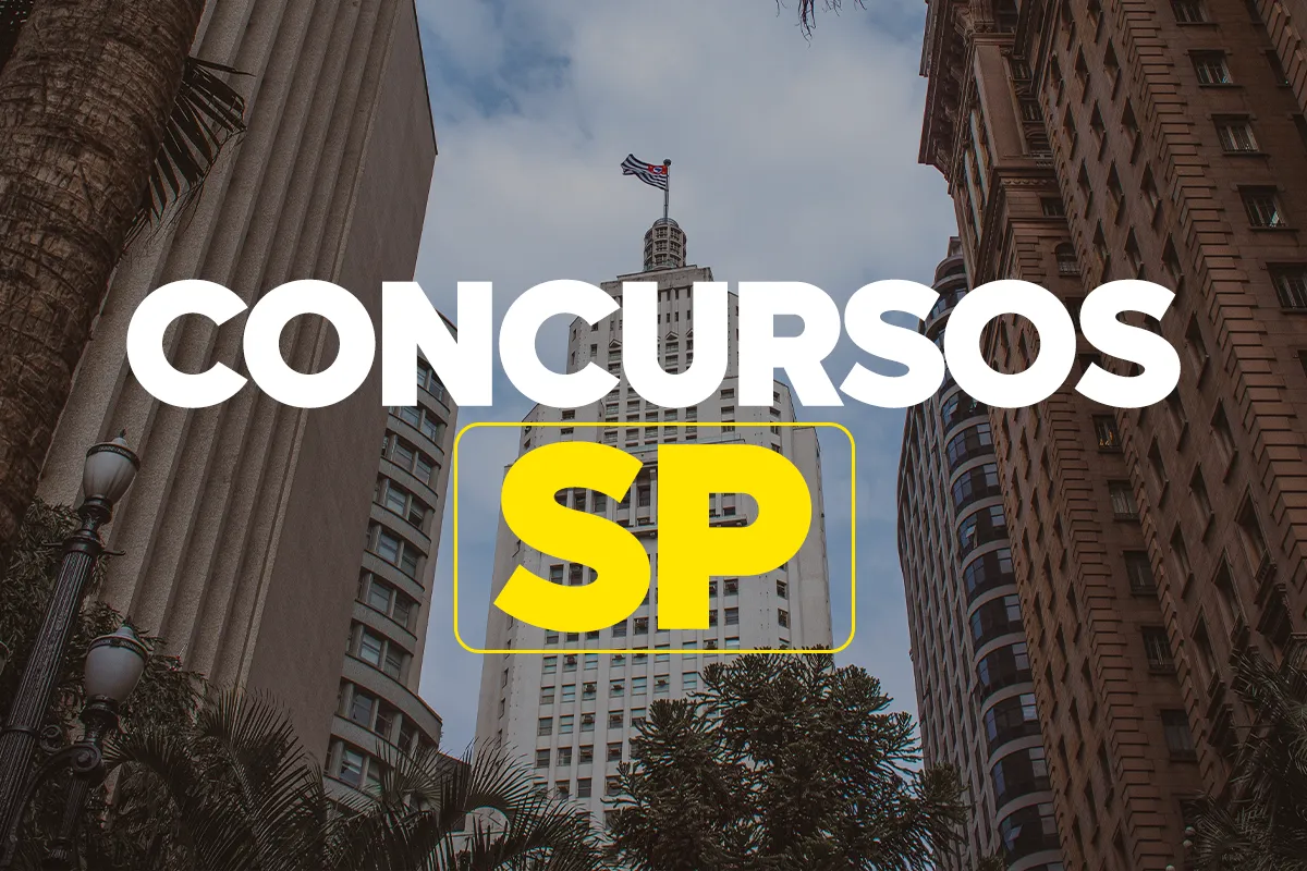 Concursos Públicos em São Paulo - Inscrições até 17 de fevereiro Imagem de prédios em São Paulo com destaque para concursos públicos.