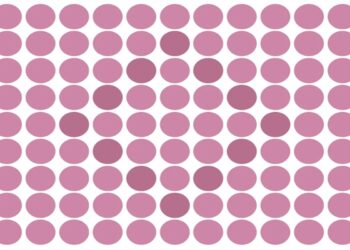 Desafio lógico com vários círculos cor-de-rosa alinhados, com alguns formando um losango