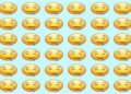 Jogo dos emojis com diversos emojis de rosto babando alinhados, um deles foge o padrão visível