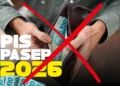 Carteira com notas de cem reais e símbolo de X vermelho representando bloqueio ou atraso no pagamento do PIS/PASEP 2026.