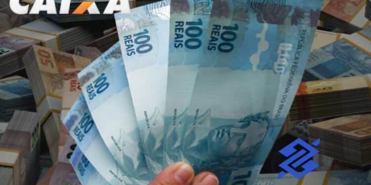 Notas de 100 reais em destaque, com logotipos da Caixa Econômica Federal e Banco do Brasil, relacionadas ao Pix liberado em fevereiro.