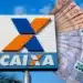 Logo da CAIXA com notas de R$ 50 e R$ 200, representando o depósito de R$ 850 nas contas dos brasileiros com finais de CPF 0 a 9.