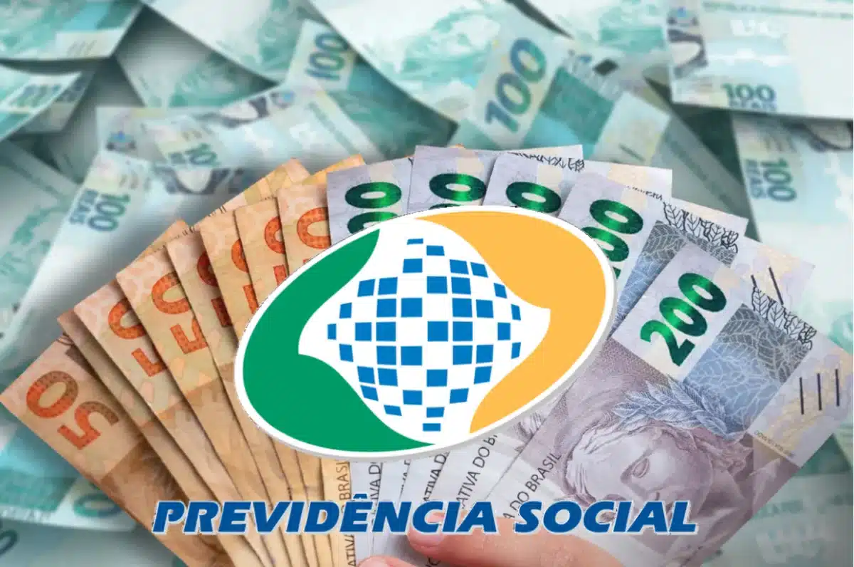 Notas de real com símbolo da Previdência Social representando o calendário de pagamentos do INSS e do décimo terceiro salário em 2026