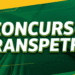 Letreiro “Concurso Transpetro” com fundo verde, logotipo BR e imagens de gasoduto e navio