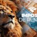 Leão do Imposto de Renda sobre fundo com notas de real representando a tributação e a regra de que salários até R$ 5 mil não terão isenção em 2026.