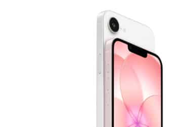 ois smartphones com bordas claras, tela ligada mostrando fundo rosa claro floral