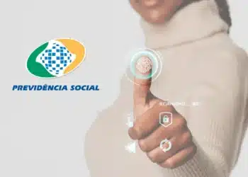 Pessoa utilizando biometria digital no INSS para confirmar identidade em contratação de empréstimo consignado