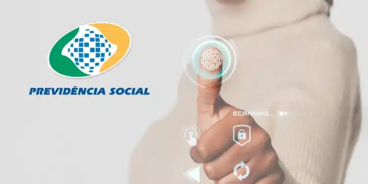 Pessoa utilizando biometria digital no INSS para confirmar identidade em contratação de empréstimo consignado