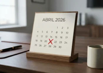 Calendário de abril de 2026 com 20 de abril destacado. A data cai em uma segunda-feira, que pode ser ponto facultativo em algumas regiões.