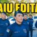 Seis agentes da Guarda Municipal enfileirados com uniformes azul-marinho, emblema CPPN e boinas pretas em área externa