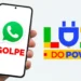 Um celular na mão de uma pessoa, com o logo do WhatsApp visível na tela, representando os golpes aplicados no WhatsApp utilizando o nome Luz do Povo.