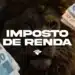 Leão do imposto de renda com notas de dinheiro ao redor simbolizando declaração do IR 2026