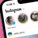 Exemplo de stories no Instagram, mostrando uma interface com várias histórias e o ícone de perfil.