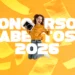 Jovem pulando alegre e nome "Concursos abertos" destacado.