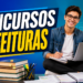 Jovem de óculos sentado estudando com notebook e livros ao redor para concursos de prefeituras